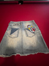 Load image into Gallery viewer, Recycled Jean Skirt, size 10/30, #17r
