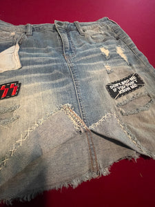 Recycled Jean Skirt, size 10/30, #17r