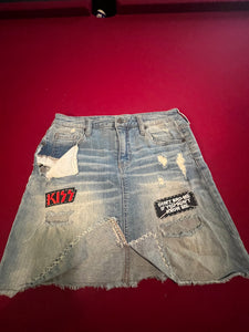 Recycled Jean Skirt, size 10/30, #17r