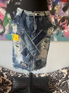 TRILL Distressed Jean Skirt, size XL. #970