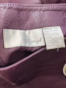 VINTAGE PURPLE LEATHER SKIRT, size 4  #1524