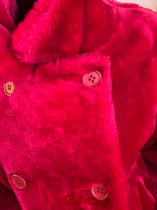 Blood Red Furry Coat, size L  #365