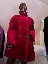 Load image into Gallery viewer, Blood Red Furry Coat, size L  #365
