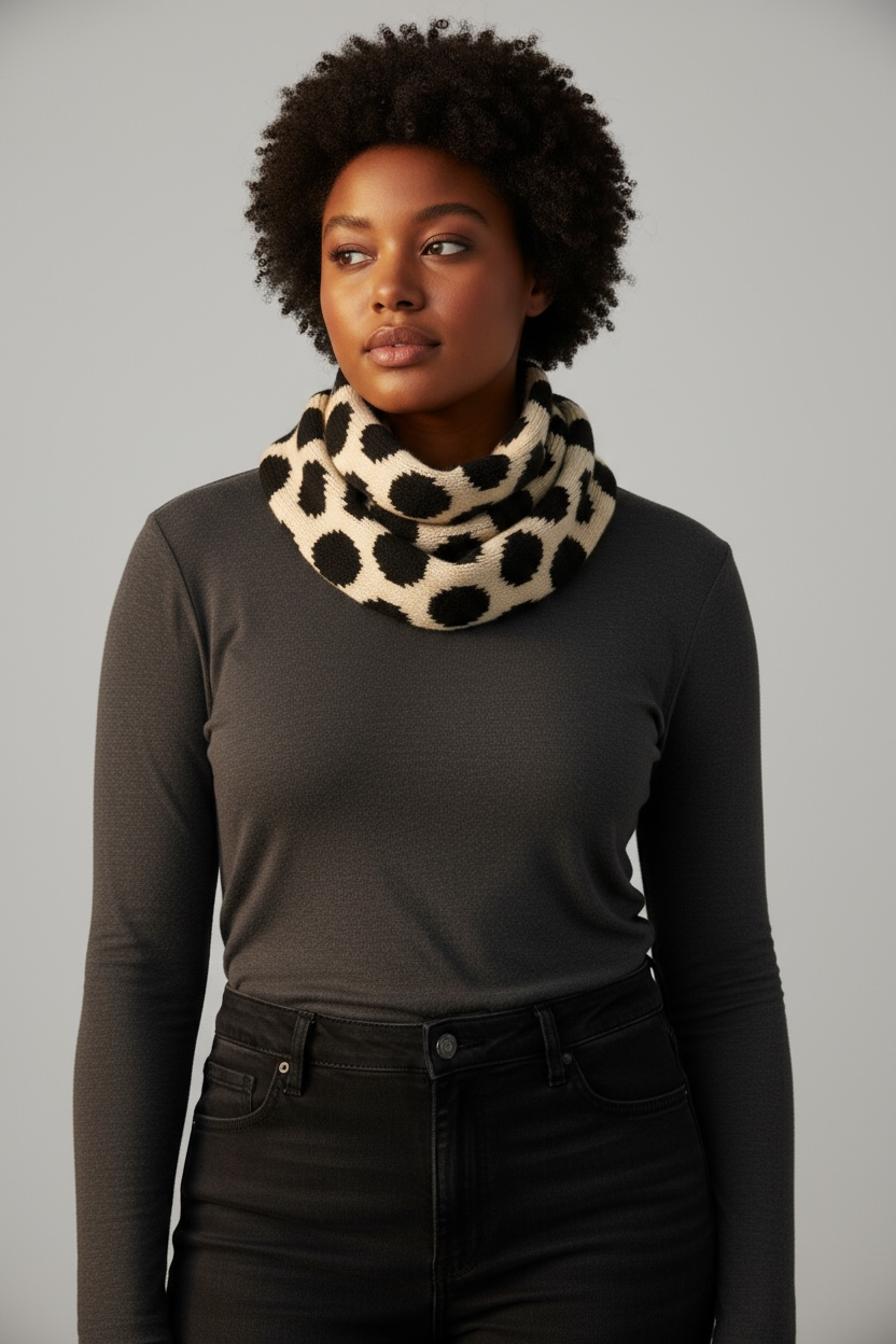 Reversible Polka-Dot Neck Wrap #3788