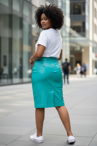 Chia Leather Skirt, size 10  #1489