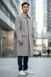 UNISEX VINTAGE WOOL TRENCH,size M. #1744