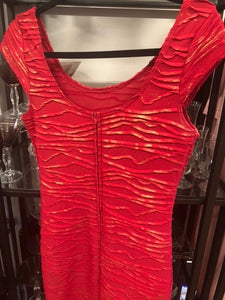 RED BODYCON DRESS, size 8/10  #3189