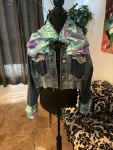 Load image into Gallery viewer, Recycled Jean Jacket, size L # 157
