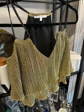 Load image into Gallery viewer, Metallic Gold Top, size S. #1623
