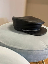 Load image into Gallery viewer, Black Leather Cap, size OSFM #199
