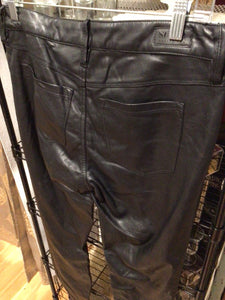 BLACK FAUX LEATHER PANTS, Size 28 #191