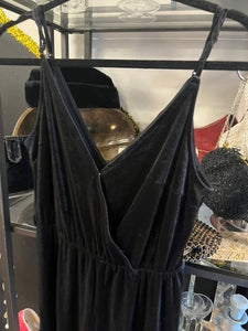 Black Velvet Jumpsuit, size M  #359