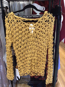 GOLD NET PULLOVER, size S/M. #9807