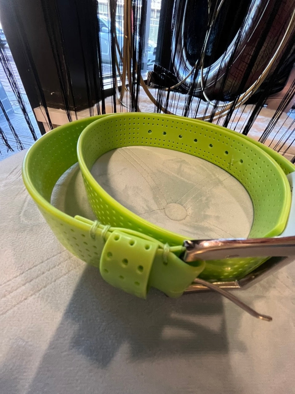 Lime Green Silicone Belt  #633