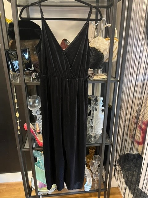 Black Velvet Jumpsuit, size M  #359