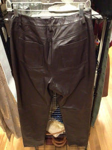 COCO BROWN GENUINE LEATHER PANTS, size 10L  #1151