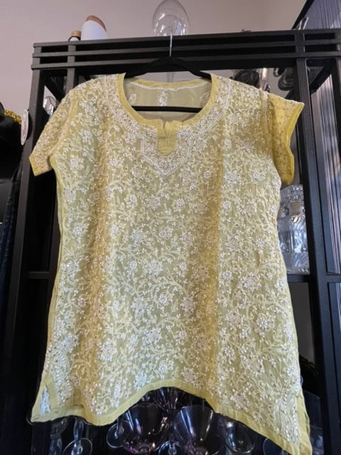 Sheer Yellow Shirt, size  #619