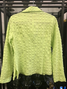 Lime Green Button Up Top, size M  #632
