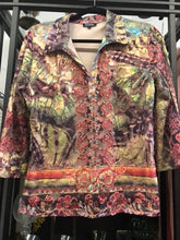 Load image into Gallery viewer, Cubism Colorful Lace Top, size L  #819
