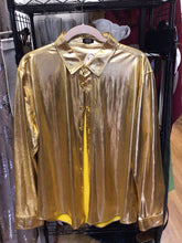 Load image into Gallery viewer, COOFANDY DISCO GOLD TOP, size XL   #480

