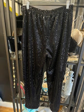 Load image into Gallery viewer, Metallic Black Disco Pants, size M  #1221
