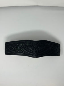 Black Leather belt, size S/M  #337