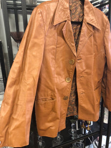 Vintage Leather Blazer/Coat, size M  #1523