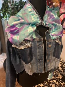 Recycled Jean Jacket, size L # 157
