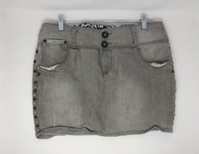Load image into Gallery viewer, Gray Denim Mini Skirt, size 14. #893
